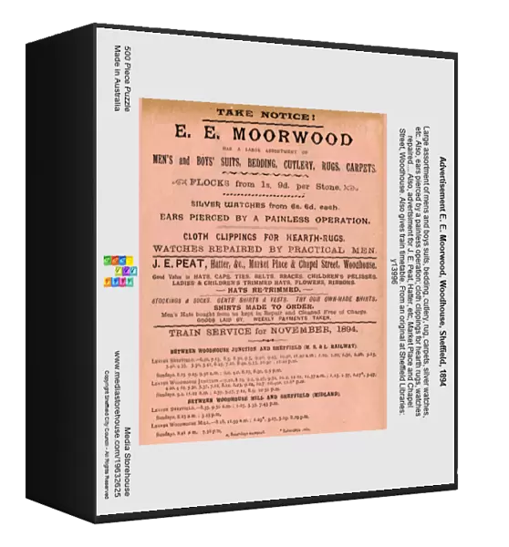 Advertisement E. E. Moorwood, Woodhouse, Sheffield, 1894