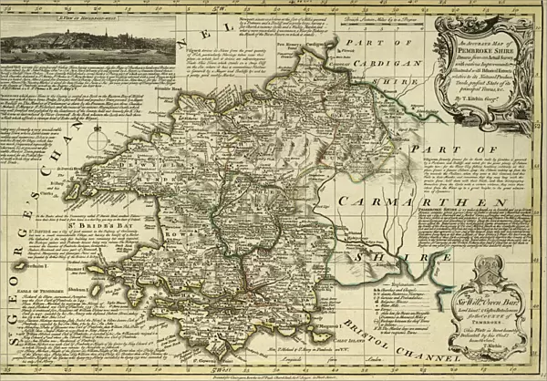 County Map of Pembrokeshire, Wales, c. 1777