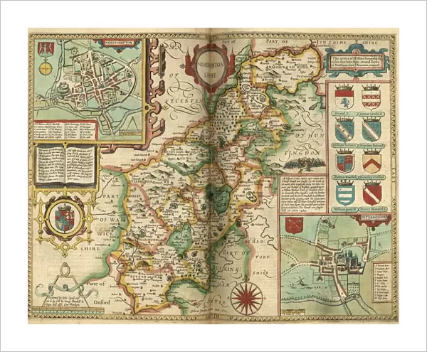 John Speeds map of Northamptonshire, 1611