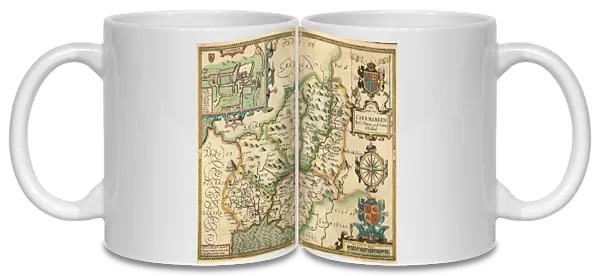 John Speed's map of Camarthenshire, 1611