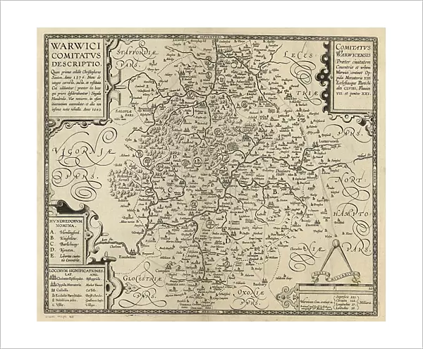 County of Warwick by William Smith, c. 1600 (after Saxton, c. 1574)