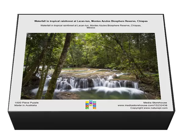 Waterfall in tropical rainforest at Lacan-tun, Montes Azules Biosphere Reserve, Chiapas