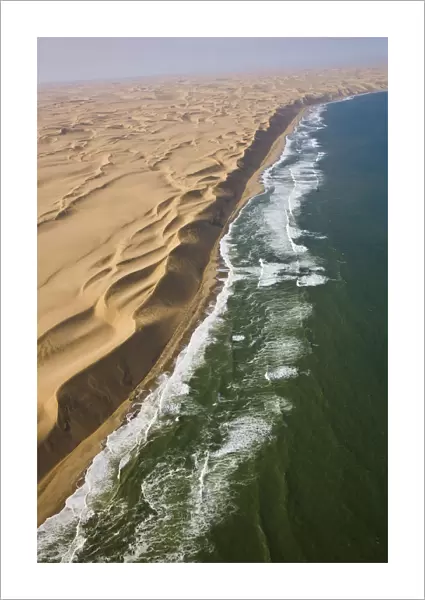 The Long Wall, aerial view of sand dunes bordering the atlantic coast