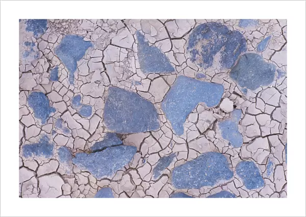 Cracked mud and blue stones, Fuerteventura, Canary Islands