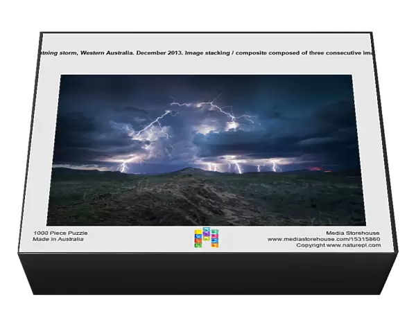 Lightning storm, Western Australia. December 2013. Image stacking  /  composite composed of three consecutive images