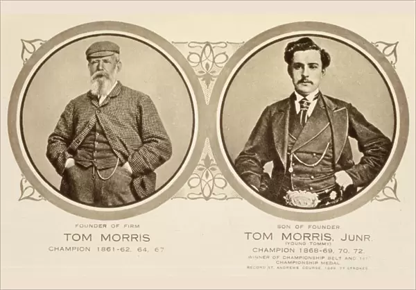 Rare postcard showing Tom Morris and Tom Morris Junior, c1905