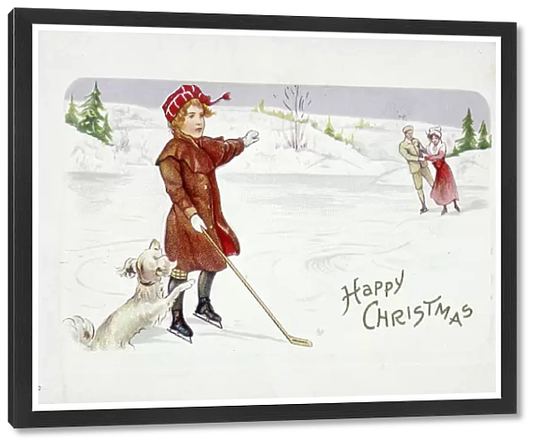 Christmas card with a golfing theme