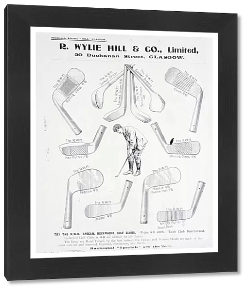 Page from a golf equipment catalogue, c1925-c1940