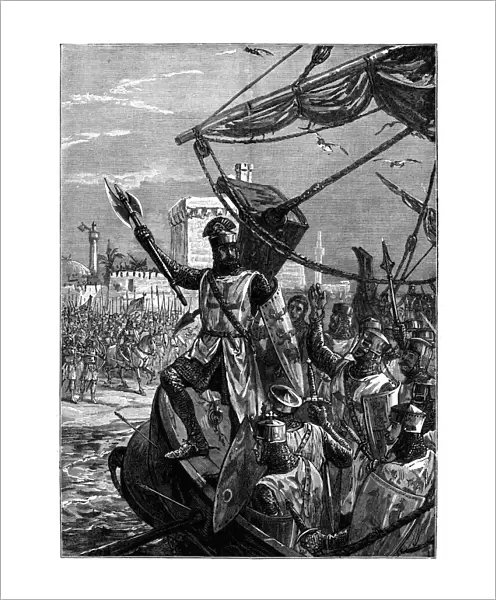 Richard I, Coeur de Lion landing at Jaffa (Joppa), September 1191, (c1880). Artist: William Heysham Overend