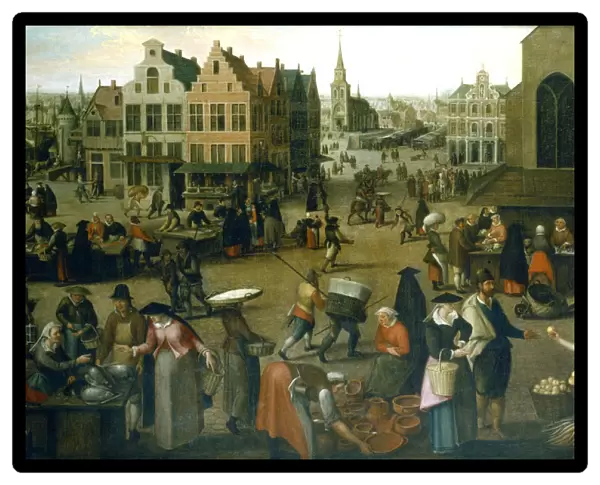 View of a market place, c1570-1603. Artist: Hendrick van Steenwijck the Elder