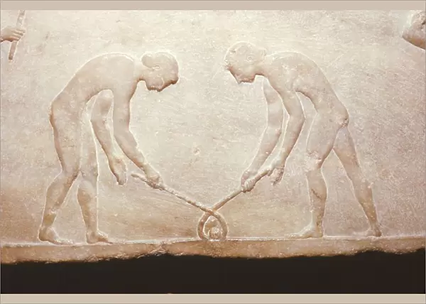 Greek Games from a marble relic, c490 BC. Artist: Themistocles