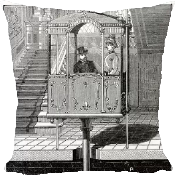 Leon Edouxs hydraulic passenger lift (elevator), 1887