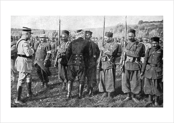 General Joseph Joffre handing out medals, Alsace, France, 1915