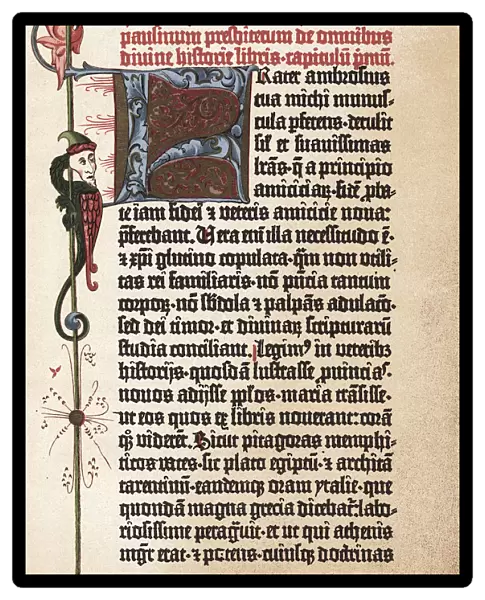Page from Gutenbergs Bible, c1455. Artist: Johannes Gutenberg