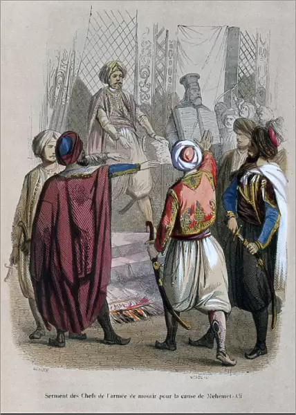 Oath of the Commanders of the Army to Die for the Cause of Mehmet Ali, Egypt, 1805 (1847). Artist: Jean Adolphe Beauce