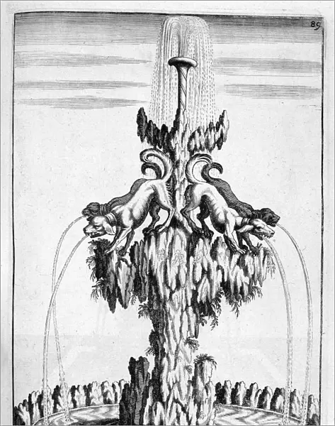 Fountain with dog design, 1664. Artist: Georg Andreas Bockler