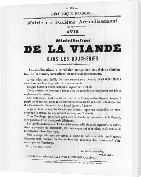 De La Viande, from French Political posters of the Paris Commune, May 1871