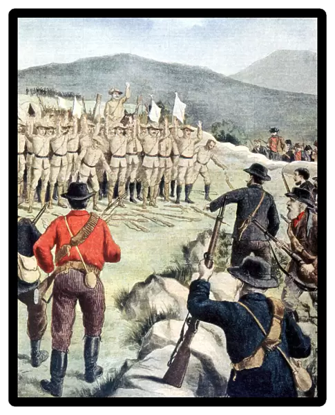 British soldiers surrendering to Boer forces at Doornbosch, Transvaal, South Africa, 1901