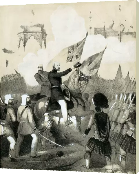 Cover of sheet music of The Battle March of Delhi, c1860