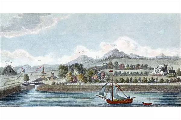 Basin of the Caledonian Ship Canal at Muirtown near Inverness, Scotland, 1822