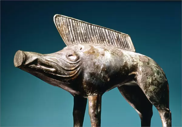 Celtic art: bronze boar from the Sanctuary of Newy, Loiret, France, 1st century AD