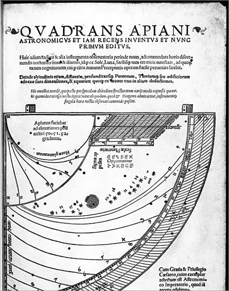 Title page of Quadrans Apiani by German mathematician and astronomer Peter Apian, 1532