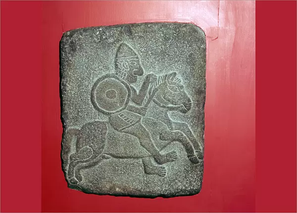 Stone relief of Horseman, Tell Halaf, Syria, c10th - 9th century BC