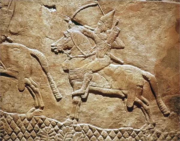 Relief of an Assyrian archer on horseback