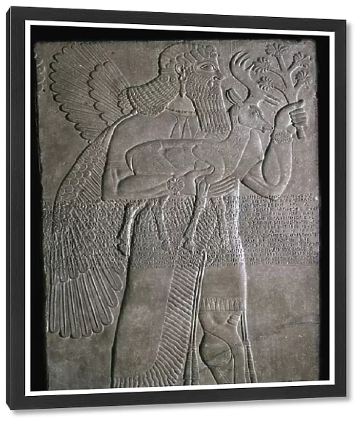 Assyrian relief of a winged figure, 9th century BC
