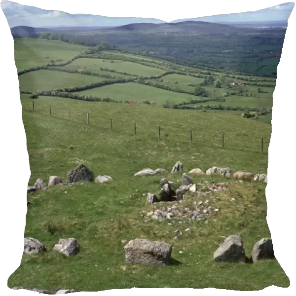 View of Cairns in the Loughcrew hills, 36th century BC