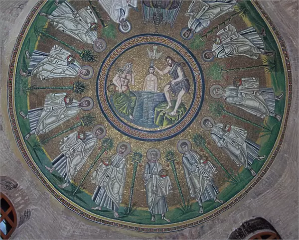 Mosaics in the dome of the Baptistry of the Arians, 5th century