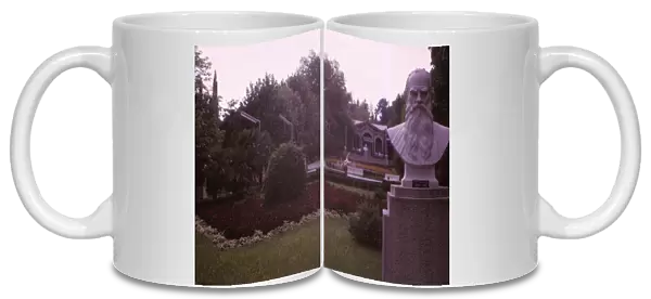 Memorial bust of Tolstoy in park in Socchi, 20th century. Artist: CM Dixon