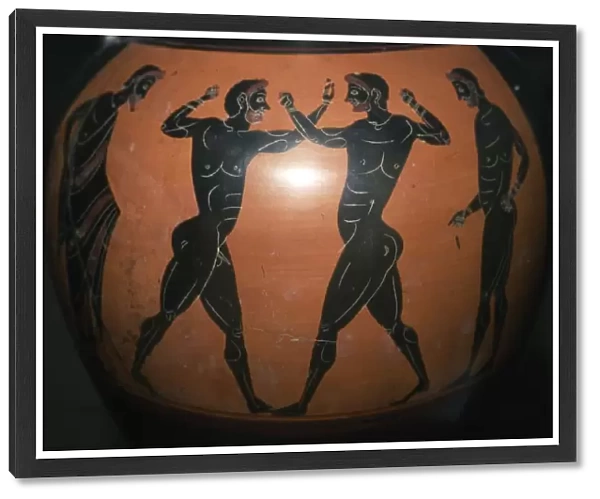 Greek Vase, Black-figure Amphora depicting Boxing Scene, c6th century BC