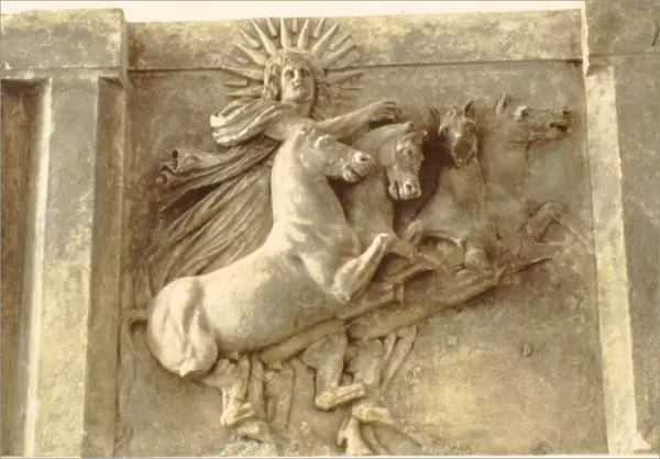 Sol. Roman Sun-God in his chariot, relief at Pergamon Museum, c400-370 BC