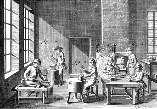 Needle making workshop, 1751-1780
