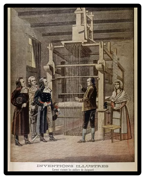 Joseph Marie Jacquard, showing his loom to Lazare Carnot, Lyon, France, 1801 (1901)