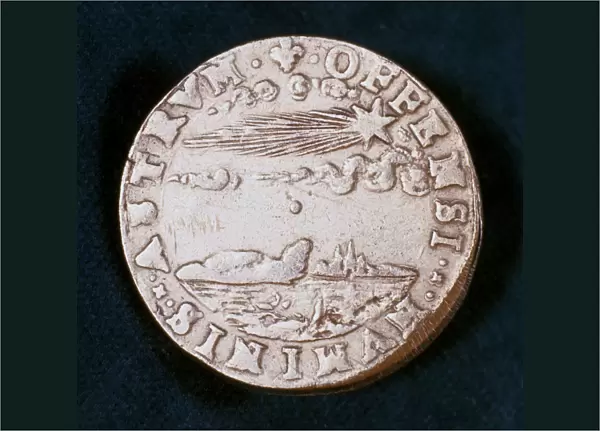 Obverse of a medal commemorating the bright comet of 1577