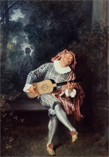 Mezzetin, 1718-1720. Artist: Jean-Antoine Watteau
