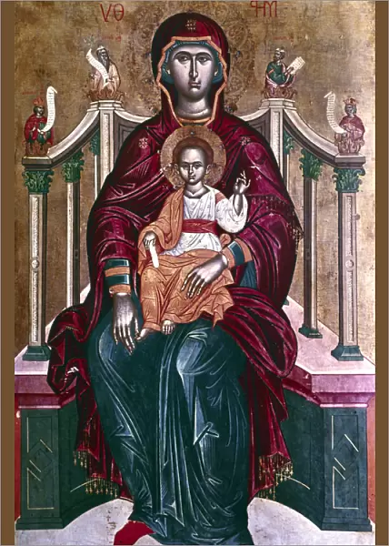 Virgin and Child icon, 1664. Artist: Emmanuel Tzanes