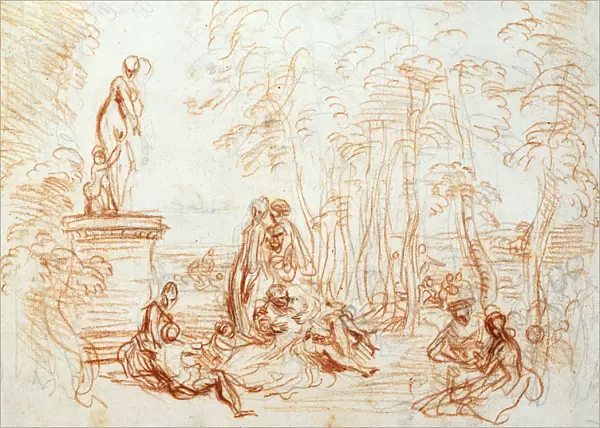 The Pleasure of Love, sketch, 18th century. Artist: Jean-Antoine Watteau