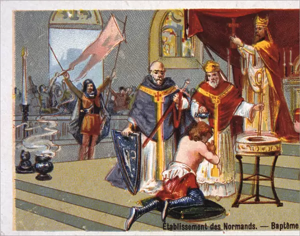 Establishment of the Normans: Baptism of Rollo at Rouen, (19th century)