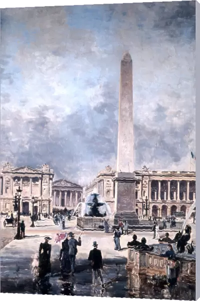 Obelisk of Luxor and the Place de la Concorde, 1891. Artist: Emmanuel Lansyer