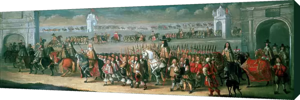 Charles II Processing from the Tower of London to Westminster, 22 April 1661. Artist: Dirck Stoop