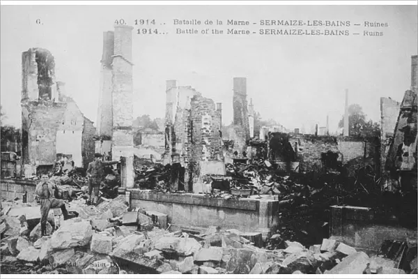 The ruins of Sermaize-Les-Bains, France, Battle of the Marne, World War I, 1914