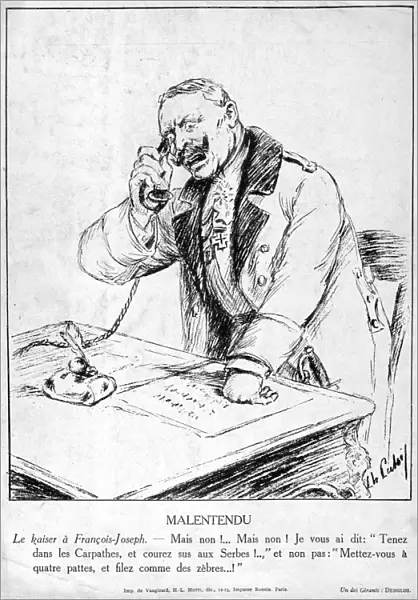 Misunderstanding, caricatures of Guillaume II of Germany, 1915