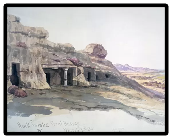 Rock Tombs, Beni Hassan, 10 March 1863, Egypt, 1863. Artist: Charles Emile de Tournemine