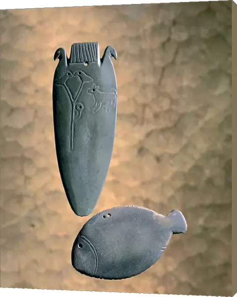 Egyptian make-up accessories, Pre-Dynastic period, 4th millennium BC. Artist: R Guillemot