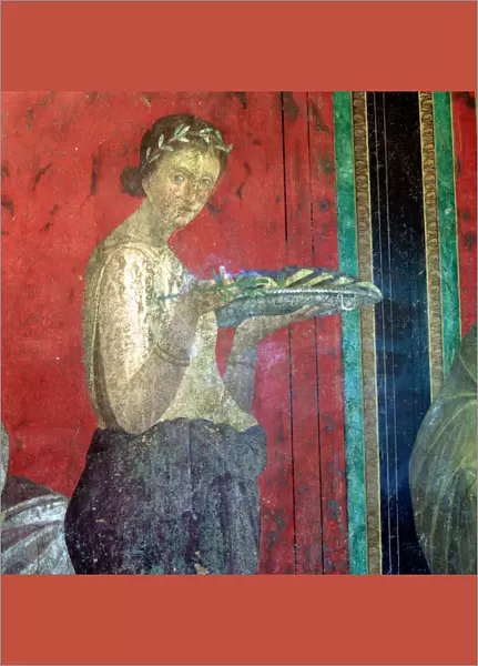 Fresco Detail, Initiate Making an Offering, 1st Century BC