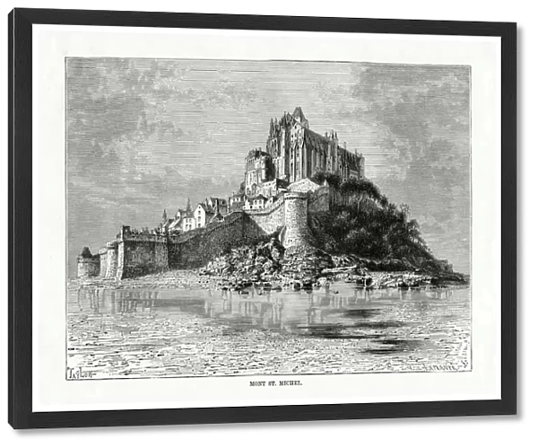 Mont-Saint-Michel, Normandy, France, 1879. Artist: C Laplante
