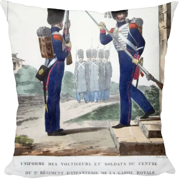 Uniforms of the 2nd infantry of the French royal guard, 1823. Artist: Charles Etienne Pierre Motte